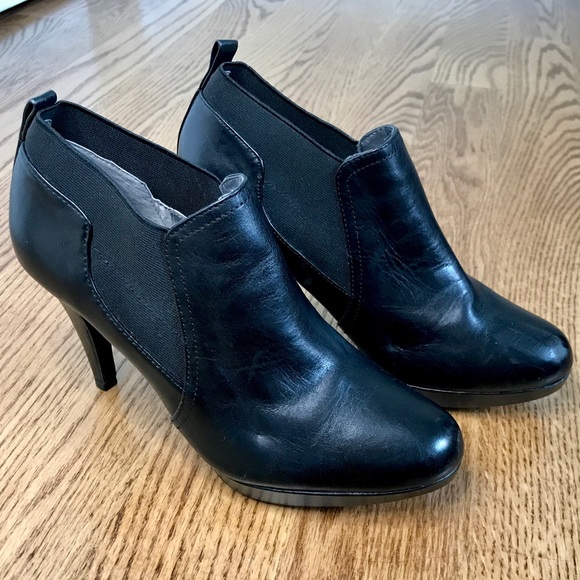 Black Leather Ankle Boots